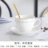 Juego de Tazas de Café de Cerámica Estilo Europeo, Taza Pequeña de Cerámica de Lujo con Borde Dorado para Té con Leche, Taza de Café Estilo Americano para Hotel con Logo