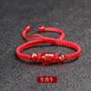 Pulsera de Cuerda Roja para Hombres y Mujeres Pulsera Joyería Tejida a Mano Esmalte Año del Zodíaco Chino Estilo Nacional Pulsera de Cuerda Roja