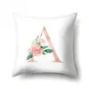 Funda de almohada de poliéster para el hogar, rosa, floral, decorativa, impresa, funda de cojín con 26 letras en inglés QTB25