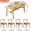 Mesa de Jantar Nórdica para Apartamentos Pequenos, Mesa de Jantar Moderna Minimalista para Casa Alugada, Conjunto de Mesa e Cadeiras Retangular de Luxo Leve, Design Simples