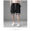 Pantalones Cortos Deportivos de Malla de Seda Helada de Verano para Hombre, Sueltos, Delgados, Transpirables, de Secado Rápido, de Cinco Puntos, Pantalones Cortos de Playa 1/2 Pieza