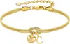 Pulsera de Acero Inoxidable Pulido con 26 Letras para Mujer Estilo Moderno Simple Europeo y Americano Transfronterizo Joyería Eterna