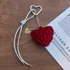 Explosões transfronteiriças em doce personalidade legal moda CCB leopardo amor laço de lã strass amor chaveiro