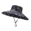 Chapéu de Caminhada Camuflado Atacado Verão Novo Aba Larga Oversized Chapéu de Proteção Solar Chapéu de Sol para Exterior Casual Cordão à Prova de Vento Chapéu de Pesca