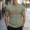 Comercio Exterior Transfronterizo Moda Estilo Callejero Casual Deportivo Rayas Estampado 3D Camiseta de Manga Corta para Hombre Top Versátil