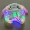 Gorra de felpa con orejas de conejo luminosas para apretar a mano, con bolsa de aire, orejas móviles, gorra de dibujos animados para padres e hijos