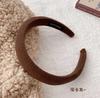 Faixa de Cabeça Alta Estilo Francês com Letras para Mulheres, Acessório de Cabeça Outono e Inverno, Faixa de Cabeça de Aba Larga, Novo Acessório de Cabelo, Faixa de Cabeça de Esponja