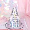 Fondant para disfraz navideño suministros sombrero de fiesta de cumpleaños para niños tocado decorativo destello láser estrella dorada pequeña sombrero para pastel