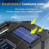 Venta al por mayor de fábrica Luz de búsqueda multifuncional transfronteriza Luz LED solar impermeable para exteriores Linterna Banco de energía Lámpara portátil