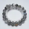 Pulsera de Cristal Natural Gris Fuegos Artificiales para Mujer, Pulsera Versátil de Moda Casual de Piedra Lunar Gris Venta al por Mayor