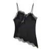 Europa Transfronteiriça INS Verão Nova Moda Sexy Camisola com Acabamento em Renda Estilo Lingerie