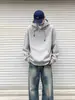 Sudadera con Capucha de Algodón Pesado para Adolescentes Hombres Primavera y Otoño Holgada de Alta Calidad Estilo Boxy Top Casual
