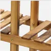 Estante para flores de interior estilo jardín, macetero de exterior, soporte de madera para macetas de flores de tres niveles, tamaño grande, color madera