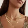Moda Europeia e Americana Corrente Cubana Paperclip Colar Ajustável Camadas Múltiplas Fecho Joia Gargantilha Casual Personalizada para Mulheres
