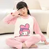 2026 Nuevos Pijamas de Franela para Niños Otoño e Invierno Cálido Más Terciopelo Niñas Niños Medianos y Grandes Conjunto de Forro Polar de Coral para Niñas