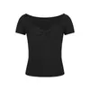 Design Retro Americano Gola V Sexy Aparência Afinando a Cintura Verão Camiseta de Manga Curta com Bojo Top Externo para Mulheres