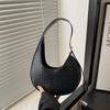 Nova Bolsa Elegante Meia Lua Alça de Ombro Ajustável Bolsa de Ombro Moda Padrão Tricotado Bolsa Crescente Bolsa Elegante de Axila Feminina