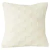 Luxuosa fronha de almofada de pelúcia na cor creme, com textura de waffle dupla face, confortável para sofás de sala de estar, encostos de cadeira de escritório e como travesseiro decorativo