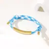 Al por mayor al contado transfronterizo Pulsera de doble cordón multicolor Acero inoxidable Color de impresión y grabado Ajustable Atrás Pulsera de doble cordón
