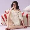 [Algodón Puro] Pijama de Mujer Nuevo Verano 2026 de Tirantes Cortos Pullover Sencillo Ropa para el Hogar Conjunto de Dos Piezas