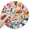 50 Piezas de Pegatinas de Diario de Viaje Francés Torre Eiffel Arquitectura Personalizada Transfronterizas Más Vendidas Cuaderno Pegatinas de Taza de Té de Leche
