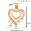 S55 Nuevo Popular Europeo y Americano Concha Corazón Rojo Amor Colgante Pequeño con Zircón