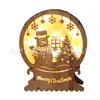 Novedad Decoración Navideña de Madera con Luz Regalo Navideño Familiar Papá Noel Luz Decorativa LED Linterna Festiva