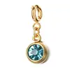 Colgante de Piedra de Nacimiento de Diciembre de Acero Inoxidable de Alta Gama para Collar DIY, Nicho Transfronterizo Europeo y Americano, 6mm