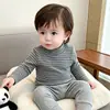 Camiseta de manga larga a rayas para bebé y niños, ropa de otoño para niños y niñas, camiseta básica elegante y versátil
