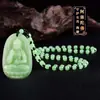 Jade Artificial Jade Hetian doce Zodíaco ocho Guardianes mahjong Buda colgante collar cadena de suéter para hombres y mujeres