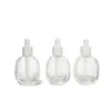 Botella Gotero Plana Redonda de Esencia de 30 ml Botella Dispensadora de Líquido de Vidrio Botella de Aceite Esencial con Fondo Grueso