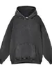 Moletom com Capuz Desgastado de Algodão Lavado Americano para Primavera e Outono Masculino Streetwear Marca Tendência Moletom Solto Moletom de Casal Top Tendência