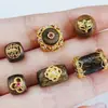 Pulsera de Madera de Agar Natural con Bolsa de Cuentas Barriles de Oro de 24K Hecha a Mano DIY Pulsera Wenwan Cuentas Espaciadoras para Pulsera Colgante Al por Mayor