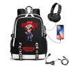 Mochila da série americana Stranger Things com carregamento USB, mochila escolar para estudantes e adolescentes, bolsa para laptop de grande capacidade