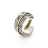Anillo de plumas de diseño de nicho para hombre, moda retro, Joker Takahashi Wulang, anillo de comida, outlet de fábrica