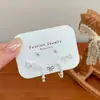 Pendientes de Encaje con Lazo de Corazón de Plata Lisa Juego de Tres Piezas para Mujer Aguja de Plata Coreanos Ins Nicho Diseño de Lujo Accesible Pendientes