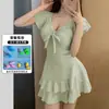 Traje de baño de una pieza para mujer con estilo de falda, conservador, que oculta el abdomen, adelgazante, de alta gama, puro y seductor, estilo Ins, de aspecto de hada, adecuado para vacaciones en aguas termales y natación