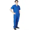 Uniforme de trabalho V-neck estilo novo transfronteiriço, adequado para médicos, enfermeiros, salões de beleza e hospitais de animais; roupas de trabalho com múltiplos bolsos, atacado