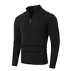 Otoño/Invierno 2026 Comercio Exterior Moda Masculina Trendy Suéter Pulóver de Punto Trenzado con Media Cremallera Ropa de Punto Básica Casual