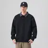 Moletom masculino de gola redonda, solto e confortável, versátil, casual, moderno, estiloso, estilo de rua americano, estilo de Hong Kong, blusa de manga longa