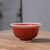 Copo Mestre Lang Hong Feito à Mão Esmalte de Minério Bruto Copo de Chá Vermelho Forno Lang Copo Único Pessoal Copo de Chá Kung Fu Cerâmica Feita à Mão Esmalte Vermelho