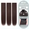 Aplique de Cabelo Longo Feminino, Extensão de Cabelo de Uma Peça para Volume Aumentado, Aplique de Cabelo Fofo, Aplique de Cabelo Reto Realista Sem Costura Invisível de Três Peças