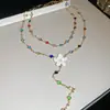 Set de collar y pulsera de flor de metal esmaltado transfronterizo europeo y americano, diseño estilo ins coreano, accesorios dulces de nicho