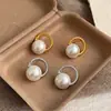 Pendientes de Perla de Alta Gama para Mujer, Pendientes Redondos Estilo Retro de Hong Kong, Diseño de Nicho, Pendientes Personalizados Simples y Versátiles