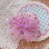 Bbhd3340A02 Pinza para el Cabello con Lazo de Encaje Rosa de Princesa y Brillo, Accesorio Grande para la Parte Trasera de la Cabeza para Mujeres