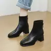 2026 Botas Martin Botines Tacón Grueso Tobillo Mujer Corte Medio Chelsea Moda Mujer Tacón Cuadrado Nueva Temporada Otoño Invierno