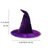 Festival de Fantasmas de Halloween Sombrero de Bruja Sombrero de Baile de Graduación Sombrero Mágico de Bruja de Terciopelo Plisado Accesorios para la Cabeza