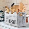 Caja de Madera para Guardar Cubiertos Transfronteriza Organizador de Múltiples Compartimentos para Cuchillos y Tenedores de Cocina Caja de Almacenamiento Vintage para Cucharas y Tenedores de Escritorio