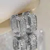 Venta Caliente Transfronteriza Europea y Americana Lujo Ligero Micro-incrustación Forma de U Hebilla de Oreja Moda Femenina Pendientes Ins Simples Pendientes de Gama Alta