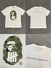 Marca da moda atacado transfronteiriço para comércio exterior Amazon: camiseta de manga curta tubarão de alta resistência, camiseta cabeça de macaco BAPE